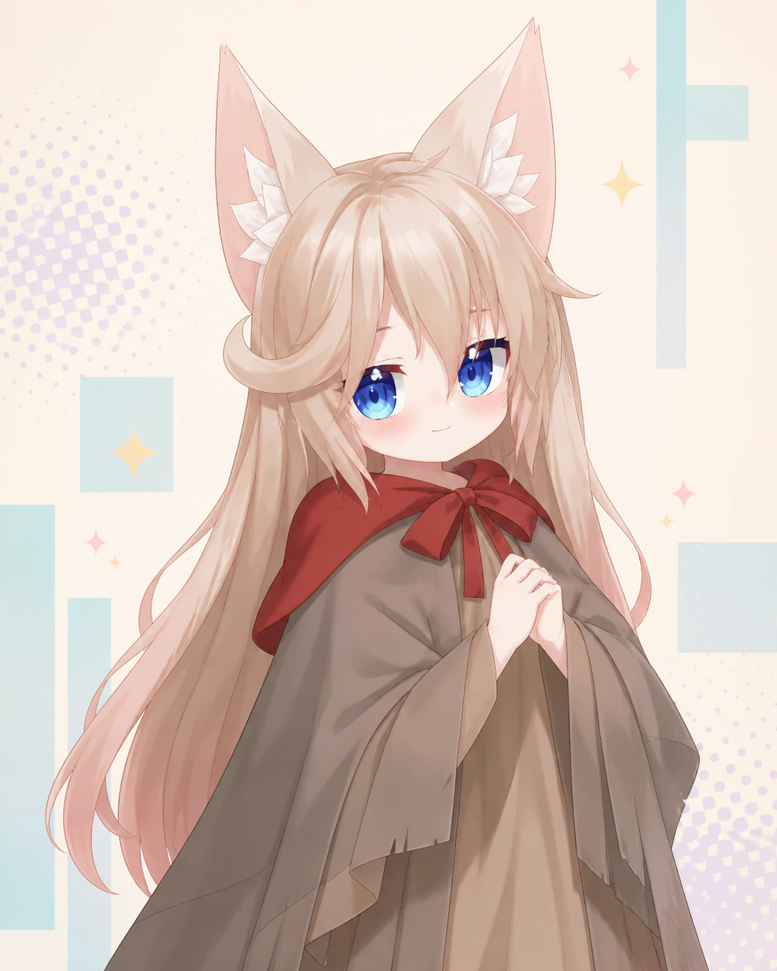 A calm social profile portrait of the generated catgirl avatar